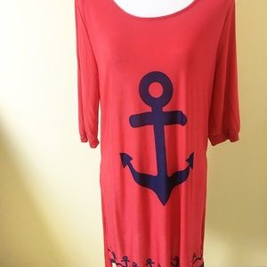 Women’s 5th & Love Dress w/Anchors-Sz M